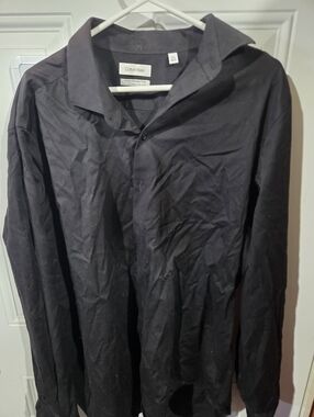 Calvin Klein Men's Black Long Sleeve Dress Shirt